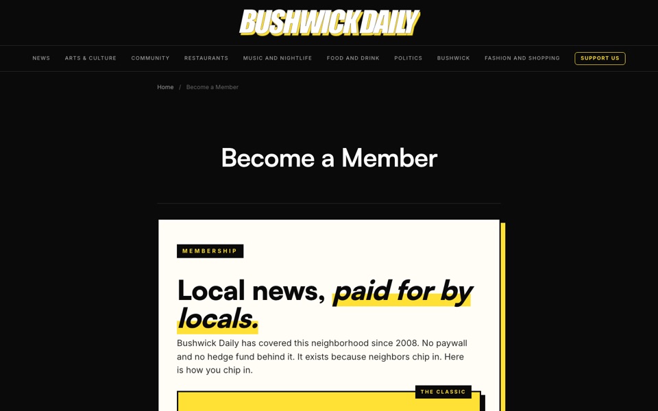 The membership page: Local news, paid for by locals