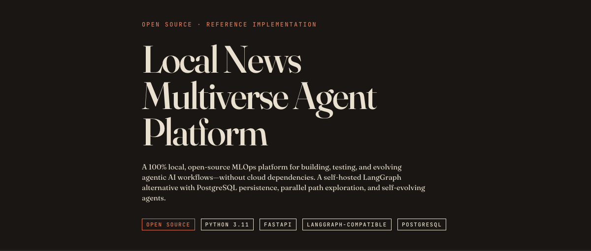 Local News Multiverse Agent Platform